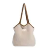 Bolsa Transversal Dupla Face de Caxemira para Inverno Feminina Estilo Coreano Grande Capacidade Casual de Lona Versátil para o Dia a Dia Bolsa de Pelúcia