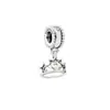 Panjia Plata Pura S925 Serie Corona Sini Sombrero Mágico Conejo Delfín Cuentas Cuerda Colgante Accesorios DIY