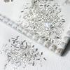 20 Tiras Largas Mini de Joyería para Uñas Planas Base Diamantes Tiras de Vidrio Blancas Brillantes Accesorios de Diamante para Uñas Venta al por Mayor