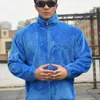 Chamarra de forro polar doble cara, engrosada para otoño e invierno, cálida, con cuello alto, cierre de cremallera, abrigo deportivo casual de moda para parejas, hombres y mujeres