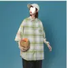 Camisa de manga corta a cuadros para hombre, estilo fino de verano, marca de moda, corte holgado, camisa de manga corta, elegante estilo de Hong Kong, chaqueta camisa de manga corta