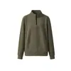 Moletom masculino de outono e inverno com zíper parcial e textura waffle, de manga longa, feito de Liocel, com gola alta, forro de fleece para aquecimento e projetado como camada base ou top interno para atividades ao ar livre