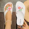 Chanclas de verano para mujer con tiras de satén bohemio, chanclas de playa casuales de tacón bajo para mujer