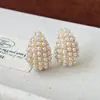 Pendientes de Perla Gotas de Agua Retro Franceses para Mujer Lujo Ligero Diseño de Nicho Coreano Pendientes Elegantes de Perla Coma Pendientes