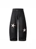 Jeans Scimitar con Decoración de Estrella Estilo Retro Americano para Mujer, Diseño de Primavera con Orejas de Conejo, Pantalones Anchos Adelgazantes Sueltos