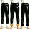 Calça Infantil Novo Estilo Outono/Inverno Acolchoada com Lã Calça Grossa de Couro Sintético Leggings Versátil de Corte Justo para Meninas e Crianças Pequenas Calça Quente