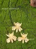 Pendientes Grandes de Flor Exagerada de Europa y América, Marca Transfronteriza Za En Stock Pendientes Metálicos Lacados Blanco Crudo, Exquisito Collar