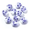 Cuentas Sueltas Azules de Cerámica con Estampado de Flor de Ciruelo Materiales para Collares Pulseras Hechas a Mano con Cuentas Sueltas Porcelana Azul y Blanca