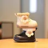 Botines Cortos Forrados de Felpa para Niñas 2026 Nuevos Zapatos Pequeños de Cuero de Invierno Zapatos de Algodón para Bebé Suela Suave Antideslizantes Zapatos para Niños Pequeños Flores Tejidas