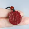 Colgante Original de Cinabrio Puro del Dios de la Riqueza de Cinco Vías Auténtico Oro Púrpura Arena Dorada Arena Roja Imperial Colgante Amuleto Collar Lote al por Mayor