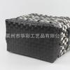 Cesta de picnic tejida de plástico, cesta de baño, cesta de almacenamiento, bolso de mano a cuadros en blanco y negro, bolso de playa