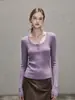 Suéter de Punto de Color Sólido Simple 2026 Manga Larga para Mujer Estilo Nuevo Cuello Semi Abierto Ajustado Cortavientos 7861