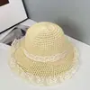 Chapéu Feminino Anti-Sol de Verão ao Ar Livre Chapéu de Aba Larga Les Chapéu de Palha Tricotado Chapéu de Praia Beira Mar para Férias