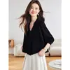 Cardigan de Tricô Morcego com Franjas para Mulheres 2026 Novo Casaco Suéter Curto Solto de Outono/Primavera