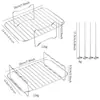 Grelha para churrasco de air fryer, rack vertical para espetinhos de aço inoxidável 304, rack desidratador, suporte para churrasco, rack para torrar pão