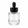 Estoque do Fabricante Frascos Redondos de Fundo Espesso, Fundo Redondo, Ombro Plano de 20ml 30ml, Frascos Conta-gotas para Líquido Essencial, Frascos de Vidro Conta-gotas para Óleo Essencial