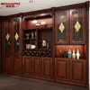 Mueble de Vino de Madera Maciza Nuevo Estilo Chinoiserie para Sala de Estar Personalizado de Fábrica Bodega de Vino de Tronco Empotrada de Lujo Americano Estante para Vino Tinto Estilo Europeo