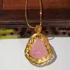 Novo Design Estilo Chinês Estilo Nacional Pingente de Buda Maitreya com Ágata Incrustada para Homens e Mulheres, Versátil 8007