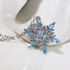 Juego de Joyería de Boda Clásico Copo de Nieve con Zircón Azul para Mujer, Aretes, Collar y Anillo de Tres Piezas Transfronterizo Europeo y Americano