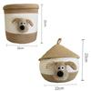 Cesta de almacenamiento de cuerda de algodón con dibujos animados para escritorio con tapa, ideal para mesita de noche, dormitorio, llaves, refrigerios, calcetines, artículos diversos, cesta de cosméticos.