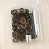 Juego de hebillas de aire plateadas de 6MM/8MM/10MM y hebillas para ojales con kit de herramientas de instalación en caja