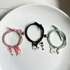 Pulsera de pareja melody coolomi un par para novia estuche pequeño de cuero pulsera de succión magnética para novias diadema femenina