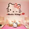 Pegatinas de Pared Personalizadas de Gato Hellokitty Pegatinas para Habitación de Niña Decoración de Dibujos Animados 3D Estéreo Habitación Infantil Mesita de Noche