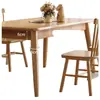 Mesa de comedor de madera maciza nórdica, moderna mesa de comedor rectangular para el hogar, mesa de comedor y silla de estilo japonés, combinación sencilla para apartamento pequeño
