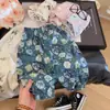 Calça Feminina Nova de Verão Floral de Perna Larga, Calça Longa Casual Solta Anti-Mosquito, Roupa Externa Tendência Estilo Coreano, Calça Infantil