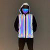 Colete com capuz refletivo colorido masculino e feminino europeu e americano cross-border ins novo colete rosa luminoso para esportes ao ar livre