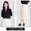 Estilo Fino de Verano 2026 Nueva Moda de Gama Alta Profesional para el Trabajo Camisa de Gasa de Manga Corta con Cuello en V Blanca para Mujer
