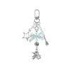 Nuevo Y2K Exquisito Accesible Lujo Alto Valor Estrella Plateada Arcilla Suave Bola de Diamante Ángel Colgante Llavero DIY Colgante para Bolso