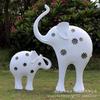Escultura paisajística de plástico reforzado con fibra de vidrio de elefante grande de dibujos animados para exteriores, para parques comerciales, jardines Meichen, obras de arte, adornos para el suelo.