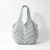 Bolso de Malla Tejida Hueca Rojo Brillante Estilo Ins Bolso Tejido de Moda Verano Gran Capacidad Estilo Perezoso Bolso de Hombro Único Tejido