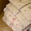 Conjunto de pijama de algodón jacquard suave y transpirable de estilo japonés para mujer, nuevo para primavera, con cuello camisero vuelto, manga larga y pantalón largo, para estar en casa