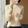 Nuevo estilo de verano de punto hueco de seda helada, doble patrón, holgado, talla grande, cuello redondo, manga larga, versátil, suéter top básico para mujer