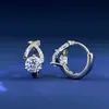Brincos de Moissanita para Mulheres, Brincos de Prata Esterlina S925, Design de Gota d'Água Cruzada de Um Quilate, Design de Nicho, Luxo Leve, Brincos de Alta Qualidade