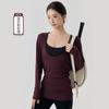 Blusa Esportiva Grande com Decote U para Treino de Pilates para Mulheres, Cobrindo o Bumbum, Manga Morcego Solta Preguiçosa, Top Longo para Yoga