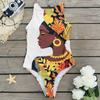 Traje de baño2026 Nuevo Bikini de una pieza con Estampado Abstracto Único, Traje de baño de Marca Independiente para Mujer, Sin Mangas, Aliexpress