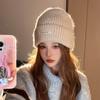 Gorro de lana para mujer, cálido, pequeño, de punto, para otoño e invierno, original, combinable con todo, con protección para las orejas, ideal para estudiantes, para ir de compras o para el frío.