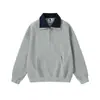 Sudadera retro trendy de estilo japonés Rumeng con cuello de doble capa y media cremallera para hombre, top versátil deportivo casual holgado de otoño