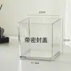 Cubo de Basura Redondo Acrílico Transparente Caja de Almacenamiento Papelera para Sala de Estar Tanque para Peces y Camarones Recipiente de Agua con Tapa con Tapa Sellada
