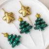 2025 Decoración de Pastel de Navidad Pentagrama Árbol de Navidad Vela Enchufe Postre de Nochebuena Horneado Disfraz Enchufe