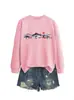 Amazon eBay Tienda Independiente Moda Casual para Mujer Divertida Tres Peces Sol Cuello Redondo Manga Larga Sudadera Camiseta Básica