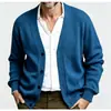 Outono Inverno 2026 Novo Cardigan Masculino Casual de Negócios Tricô Solto Manga Longa Casaco Suéter de Botão Único