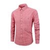Camisa listrada masculina de primavera e verão transfronteiriça camisa masculina japonesa manga longa gola quadrada casual listrada em estoque atacado