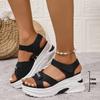 Sandalias de Verano 2023 para Mujer con Suela Gruesa, con Aumento Interno y para Uso Exterior, Estilo Deportivo de Playa con Tiras Cruzadas, Estilo Caliente