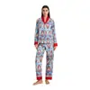 Nuevo Conjunto de Pijama de Verano Transfronterizo de Satén y Gasa para Casa con Mangas Largas y Pantalones Largos Ropa de Dormir Cómoda para Mujer