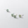 Pendientes Redondos Sencillos de Jade de Plata S925 Nalan Versátiles Pequeños y Exquisitos Joyería de Oreja de Gama Alta para Mujeres M00064