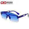 Óculos de sol transfronteiriços de moda Fotografia de rua Óculos de sol personalizados com lentes de uma peça Óculos de sol Óculos de sol anti-ultravioleta Óculos de marca de moda